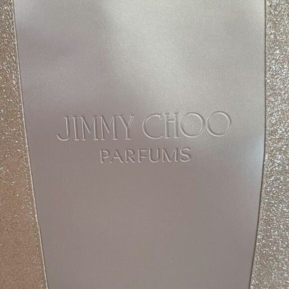 JIMMY CHOO PARFUMS GOLD TOTE BAG W GLITTER HANDLES - Picture 2 of 14